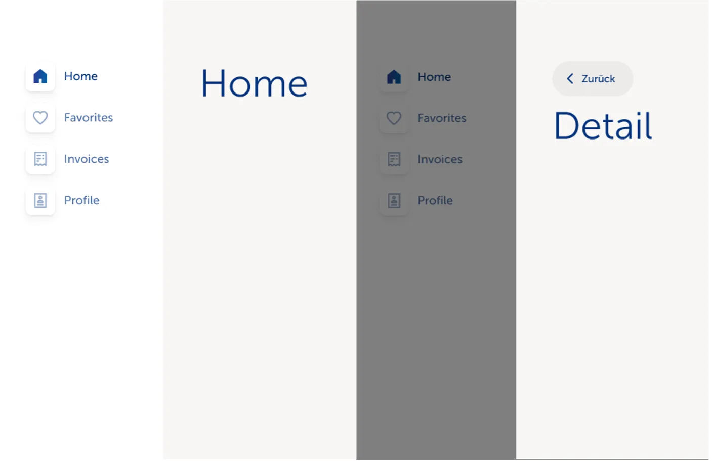 Disabled navigation menu on detail pages