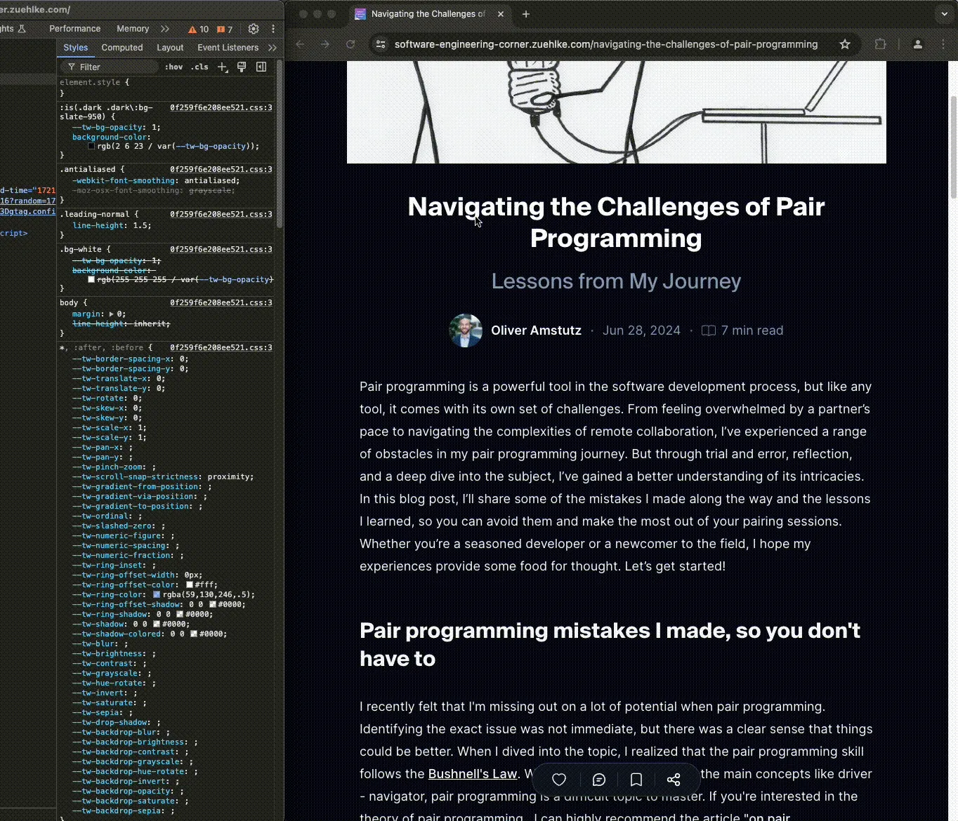 Changing the font color using the Chrom Dev Tools