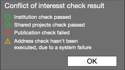 System failure in checks example
