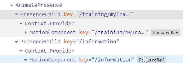 Exit and Enter transitions