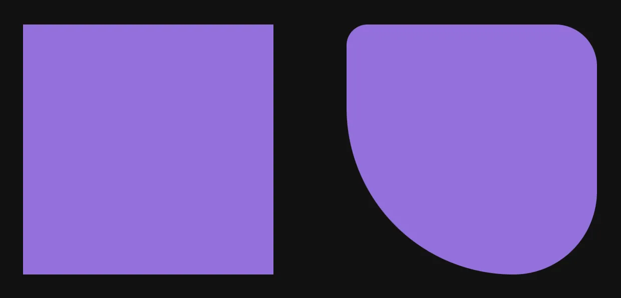 Square to all rounded corners using border-radius